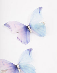 Blue Diamante Butterfly Hair Clip Pack - link has visual effect only