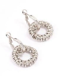 Silver Diamante Double Hoop Earrings - link has visual effect only