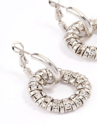 Silver Diamante Double Hoop Earrings - link has visual effect only