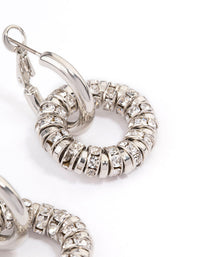 Silver Diamante Double Hoop Earrings - link has visual effect only