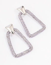 Silver Large Diamante Drop Earrings - link has visual effect only