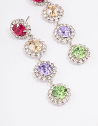 Rainbow Diamante Stone Drop Earrings - link has visual effect only