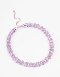 Lilac Cupchain Wrapped Short Necklace - link has visual effect only