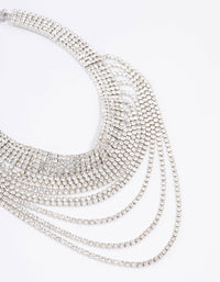 Rhodium Diamante Drape Choker - link has visual effect only