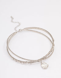 Silver Interlaced Mixed Diamante Choker - link has visual effect only