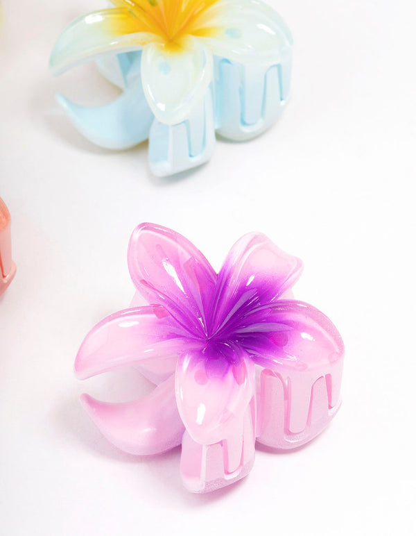 Mini Tropical Flower Hair Claw 4 Pack Lovisa