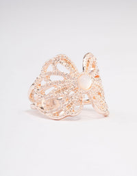 Rose Gold Butterfly Band Ring - link has visual effect only