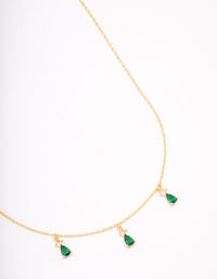 Gold Plated Triangular Pear Drop Necklace - link has visual effect only