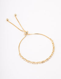 Gold Plated Cubic Zirconia Baguette Bracelet - link has visual effect only