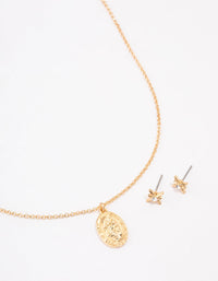 Gold Plated Coin Pendant Jewellery Set - link has visual effect only