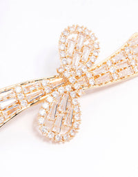 Gold Cubic Zirconia Bow Wave Hair Clip - link has visual effect only