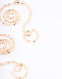 Gold Swirly Spiral Drop Earrings - link has visual effect only