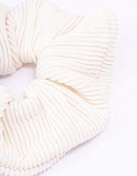 Ivory Ribbed Hair Scrunchie - link has visual effect only