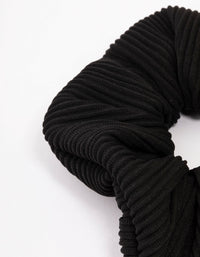 Black Ribbed Hair Scrunchie - link has visual effect only