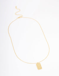 Gold Plated Hamsa Rectangle Pendant Necklace - link has visual effect only