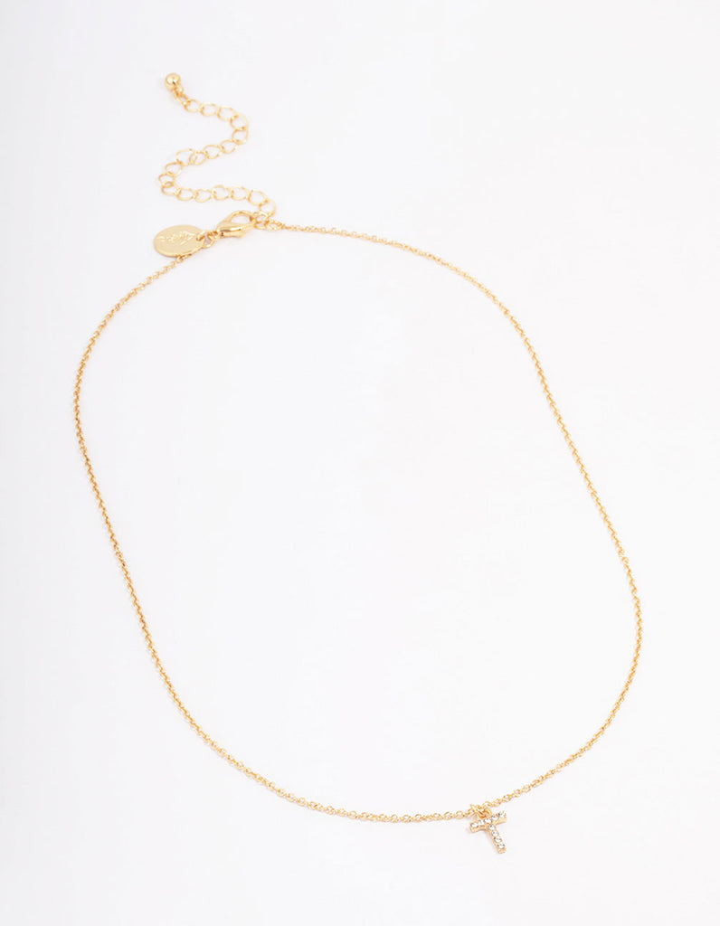 Letter T Gold Plated Initial Pendant Necklace - Lovisa