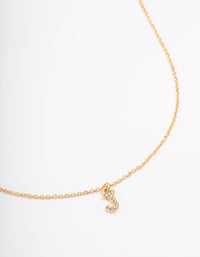 Letter J Gold Plated Initial Pendant Necklace - link has visual effect only