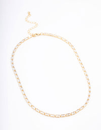 Gold Plated Baguette Cubic Zirconia Necklace - link has visual effect only