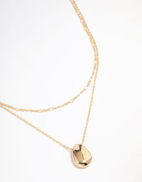 Gold Plated Layered Drop Pendant Necklace - link has visual effect only