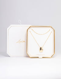 Gold Plated Layered Drop Pendant Necklace - link has visual effect only