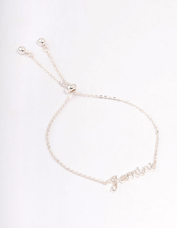 Silver Plated Gemini Script Bracelet