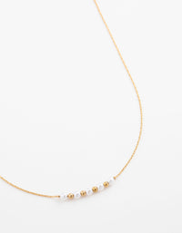 Waterproof Gold Plated Stainless Steel Dainty Pearl & Ball Necklace - link has visual effect only