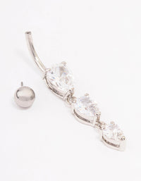 Surgical Steel Triangular Graduating Pear Belly Ring - link has visual effect only