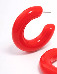 Red Chubby Hoop Earrings - link has visual effect only