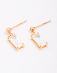 Gold Plated Surgical Steel Baguette Drop Earrings - link has visual effect only