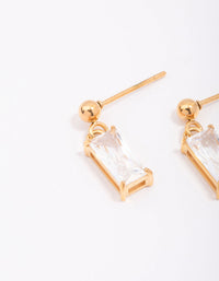 Gold Plated Surgical Steel Baguette Drop Earrings - link has visual effect only