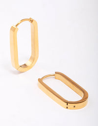 Gold Plated Surgical Steel Large Rectangle Huggie Earrings - link has visual effect only