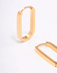 Gold Plated Surgical Steel Large Rectangle Huggie Earrings - link has visual effect only