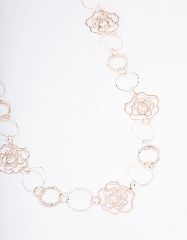 Rose Gold Rose Link Necklace