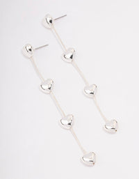 Silver Heart & Chain Drop Earrings - link has visual effect only