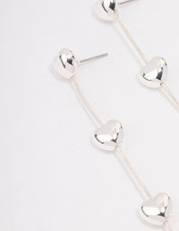 Silver Heart & Chain Drop Earrings - link has visual effect only