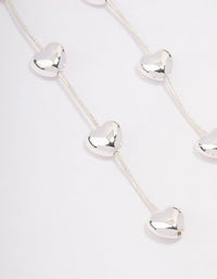 Silver Heart & Chain Drop Earrings - link has visual effect only