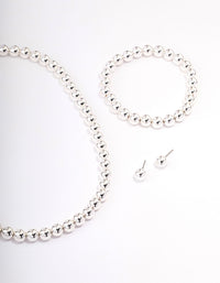 Silver Ball Jewellery Set - link has visual effect only