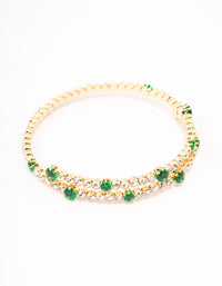 Gold Plated Emerald Star Wrist Cuff - link has visual effect only