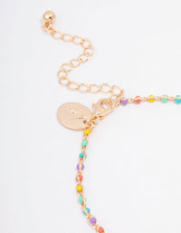 Rainbow Beaded Evil Eye Chain Bracelet - link has visual effect only