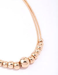 Gold Graduating Ball Layered Necklace - link has visual effect only