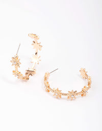 Gold Diamante Star Hoop Earrings - link has visual effect only