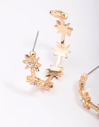 Gold Diamante Star Hoop Earrings - link has visual effect only