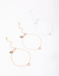 Rose Gold Double Diamante Open Heart Necklace - link has visual effect only