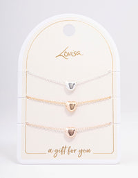 Rose Gold Double Diamante Open Heart Necklace - link has visual effect only