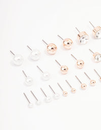 Rose Gold Basic Stud Earring 12-Pack - link has visual effect only