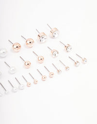 Rose Gold Basic Stud Earring 12-Pack - link has visual effect only