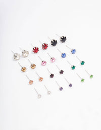 Silver Multi Diamante Earring 12-Pack - link has visual effect only