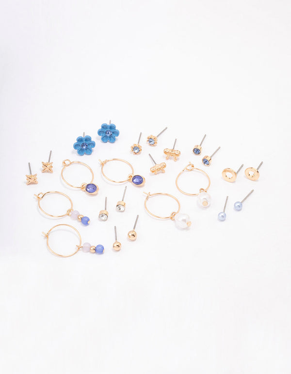 Gold Flower Bow Earring 12-Pack