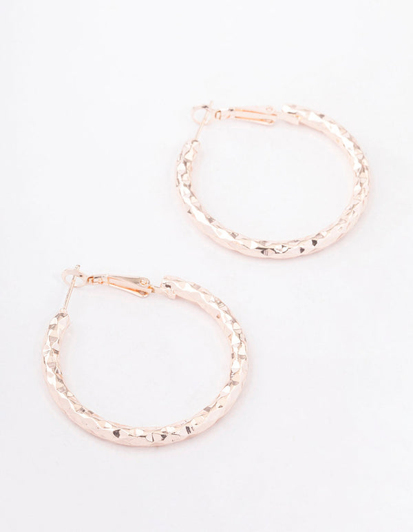 Gold rose deals hoop earrings