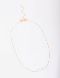 Gold Graduating Pearl Short Necklace - link has visual effect only